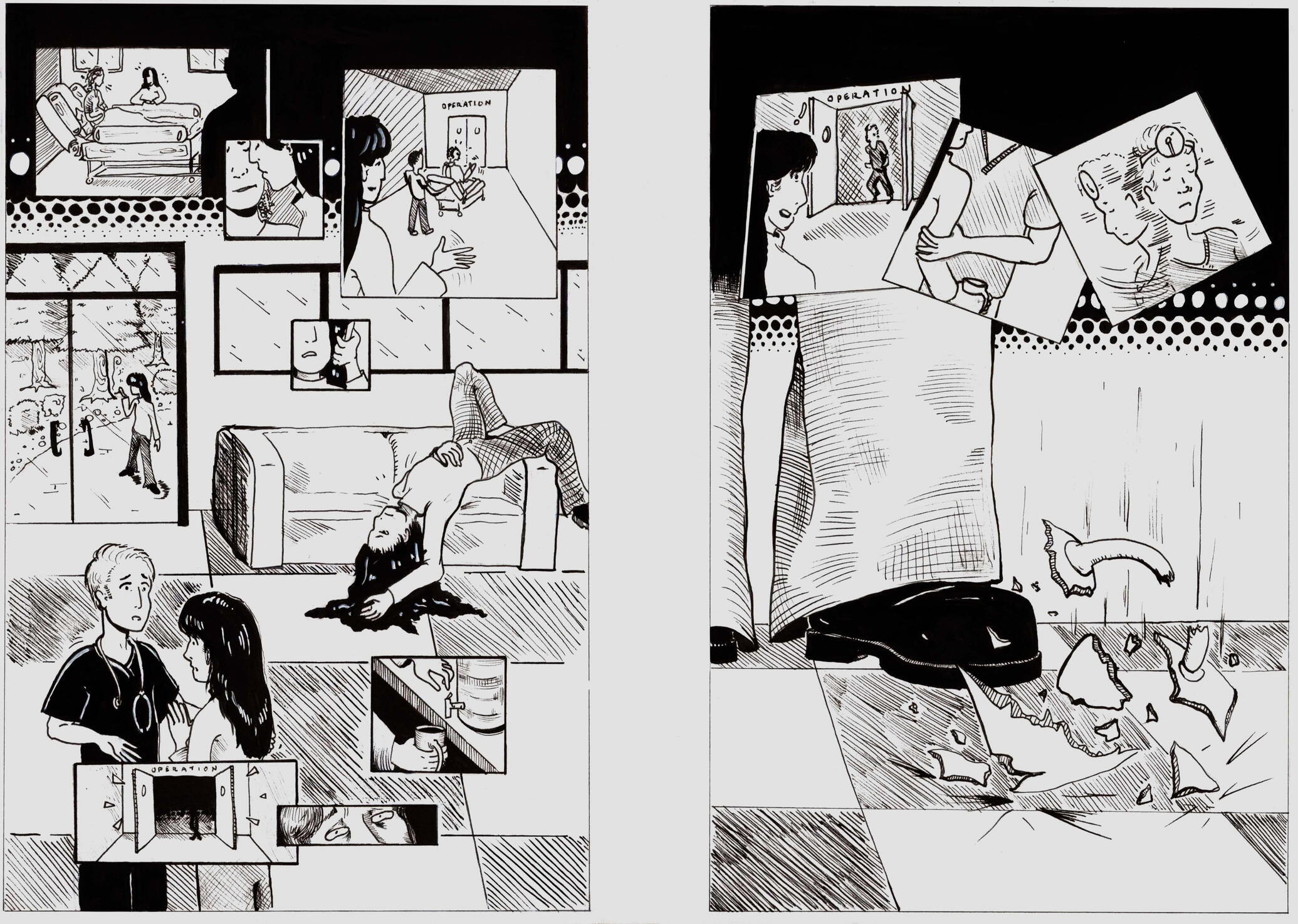 Comic "Superpanel"- Ink on Vellum Bristol, 2026